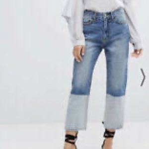 New EVIDNT Malibu Crop Two Tone Jeans Women's Size 30 x 24.5"